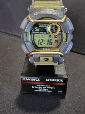 Casio G-Shock GD-400 Digital Sport Watch - Olive Green & Gold